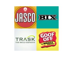 logo grid of Jasco, Bix, Trask, Goof Off.