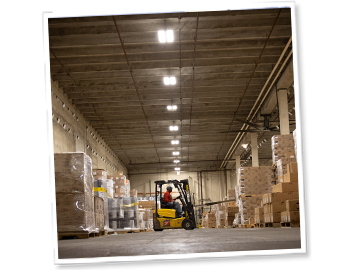 aerial view of factory.